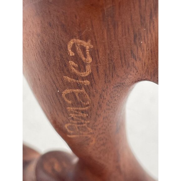 Hand-Carved Jamaican Wood Dolphin Figurine - Swim Into Elegance With Tropical Vi - Picture 6 of 6